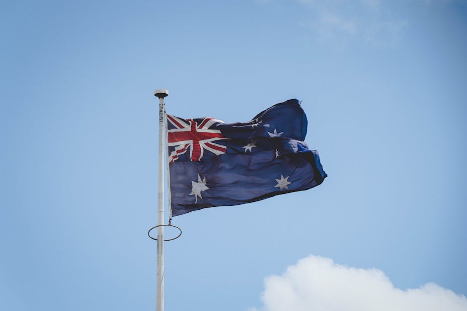 Australian flag with business context - international company setup