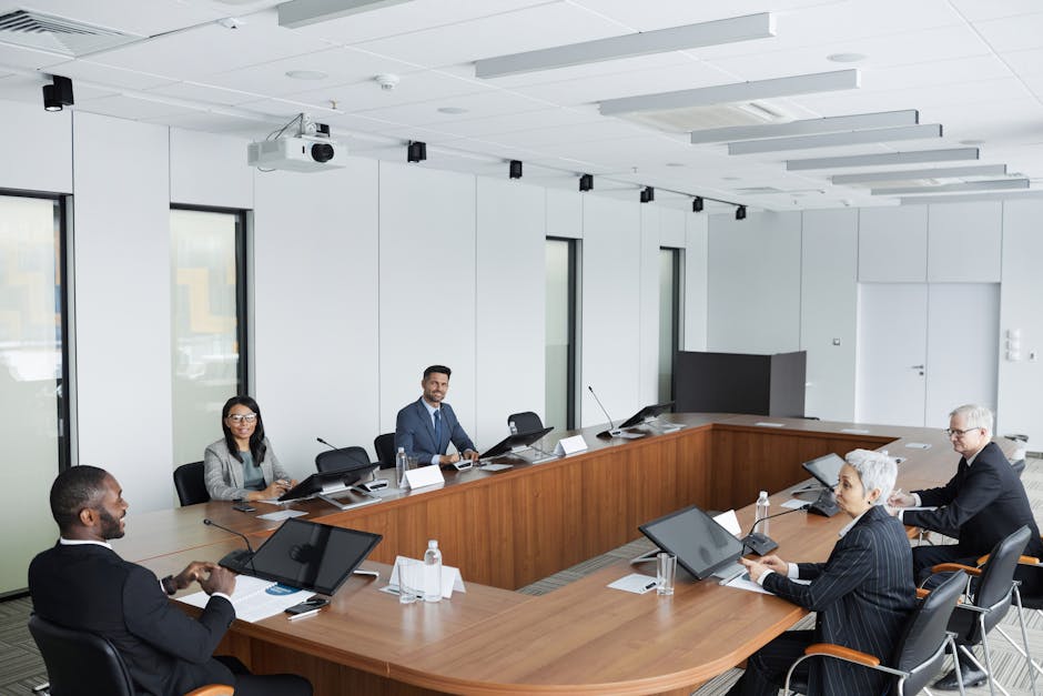 Business meeting in modern Australian office