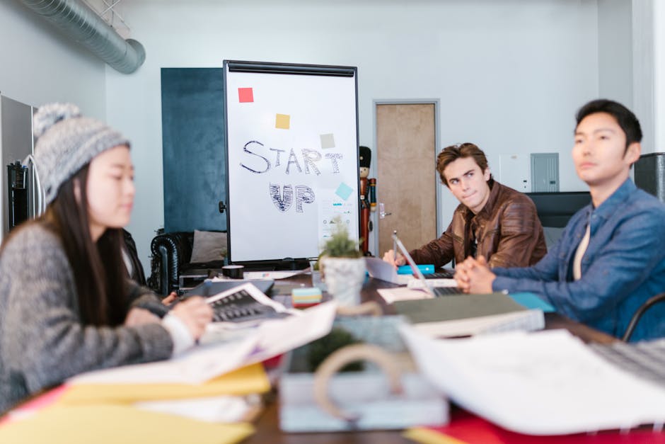 Startup team collaborating in modern Australian office