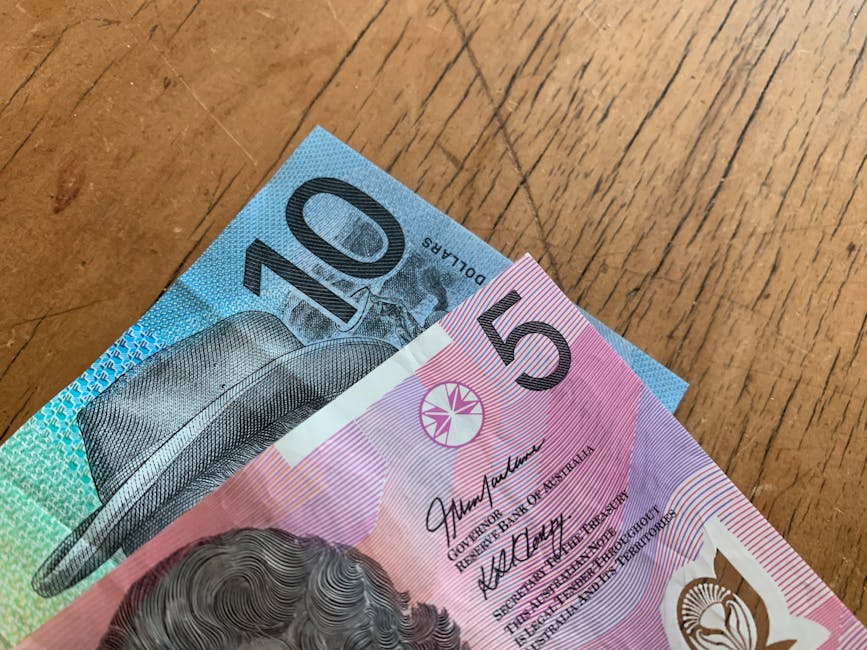 Australian dollar banknotes - business finance concept